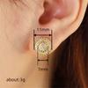 Female Cute Crystal White Zircon Stone Round Stud Earrings Vintage Gold Color Wedding Fashion  For Women