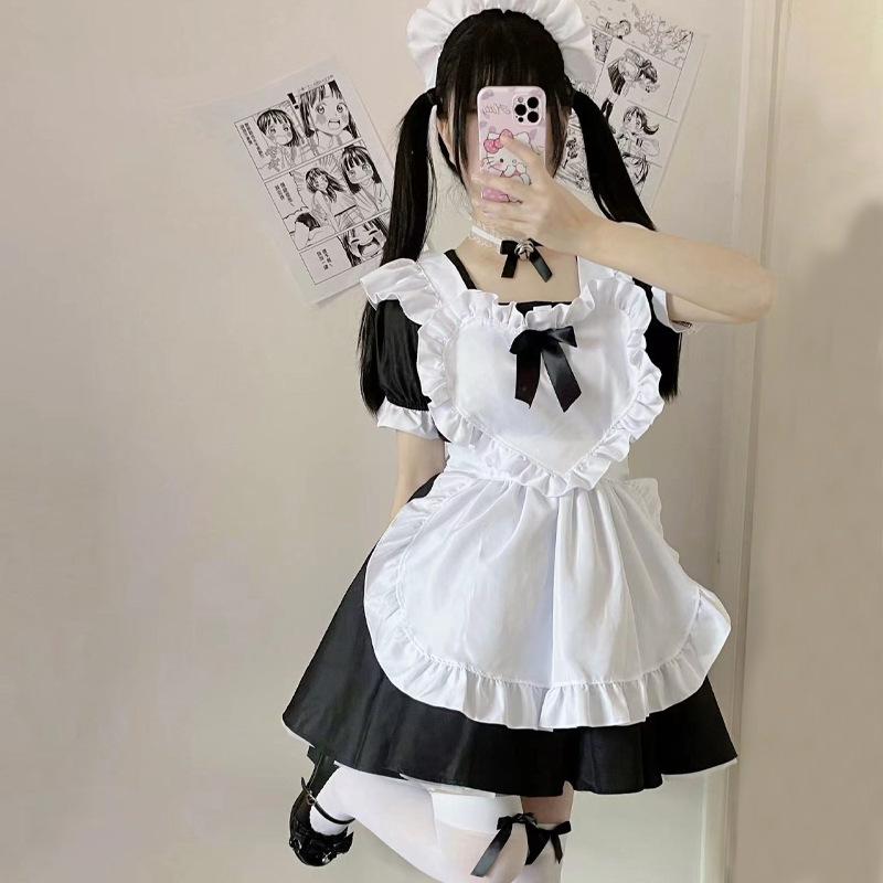 Blue and white maid outfit Alice, soft girl, maid dress, women's dress, dress