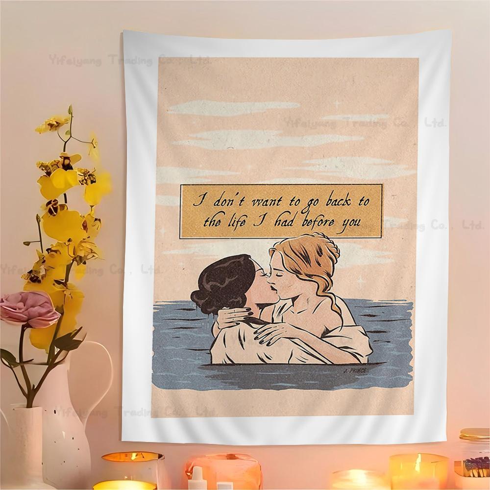 Cartoon Lesbian Kiss Girl Woman Hippie Wall Hanging Tapestries Bohemian Wall Tapestries Mandala INS Home Decor