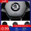 Car Sticker Car Steering Wheel Badge Emblem Sticker Auto Interior Accessories For Skoda Yeti Kodiaq Octavia Karoq Kamiq Fabia Ra