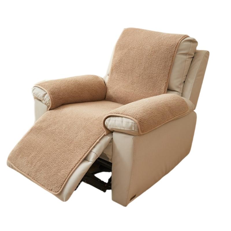 Armrest Cover Lambswool Recliner Slipcover Soft and Durability Chair Protector for Living Room or Bedroom