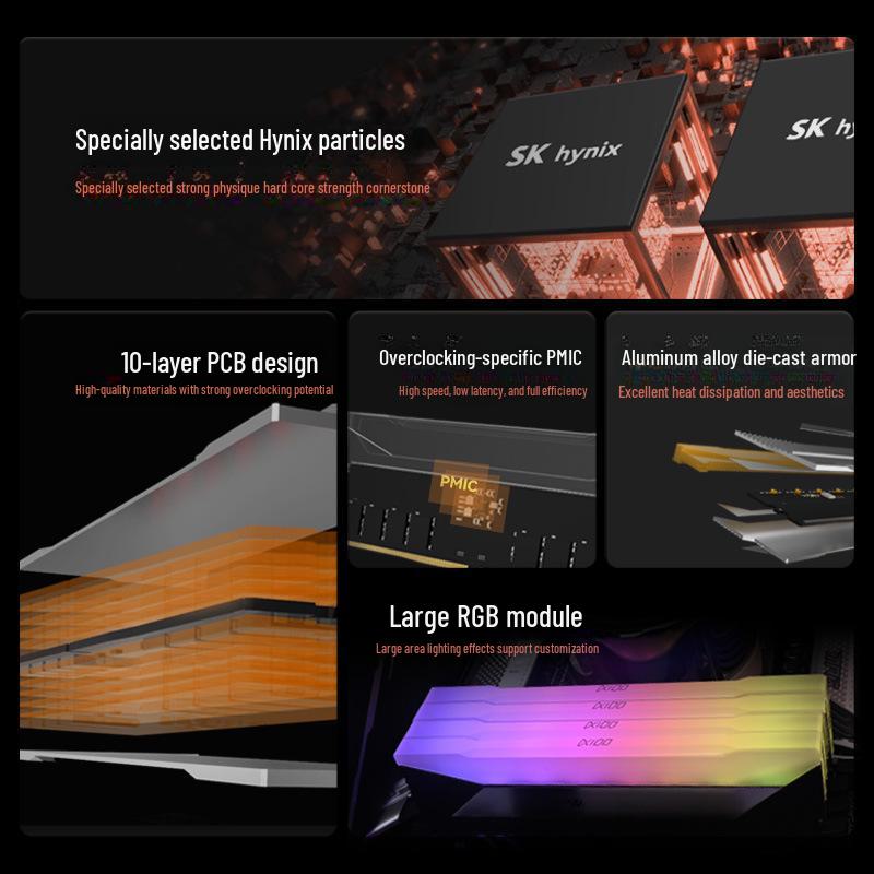 

BIWIN DX100 RGB 32 ГБ (2x16 ГБ) Комплект пам яті DDR5 6800 МГц для настільних комп ютерів