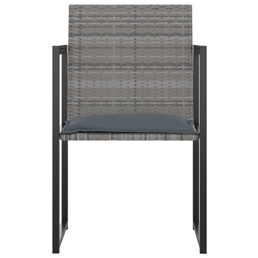 vidaXL 5-tlg. Garten-Essgruppe mit Kissen Poly Rattan Grau