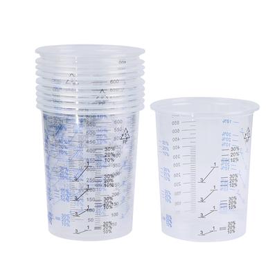 10 Adet 600Ml Plastik Boya Karıştırma Kabı Karıştırma Kabı Boya Karıştırma Kalibrasyon Kabı