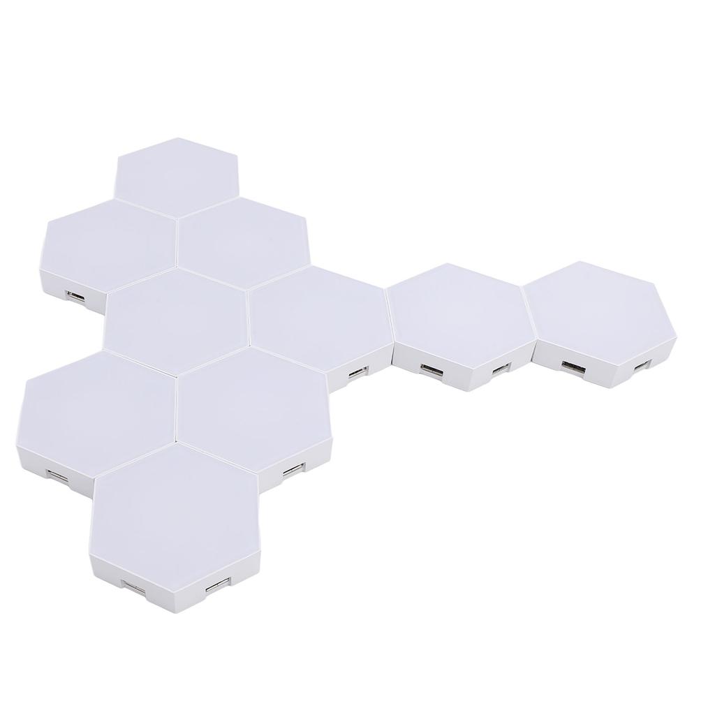 10 Set Hex Light Panels Wall Mounted WiFi Cool Music Sync RGB LED Lights APP Remote Control for Gaming