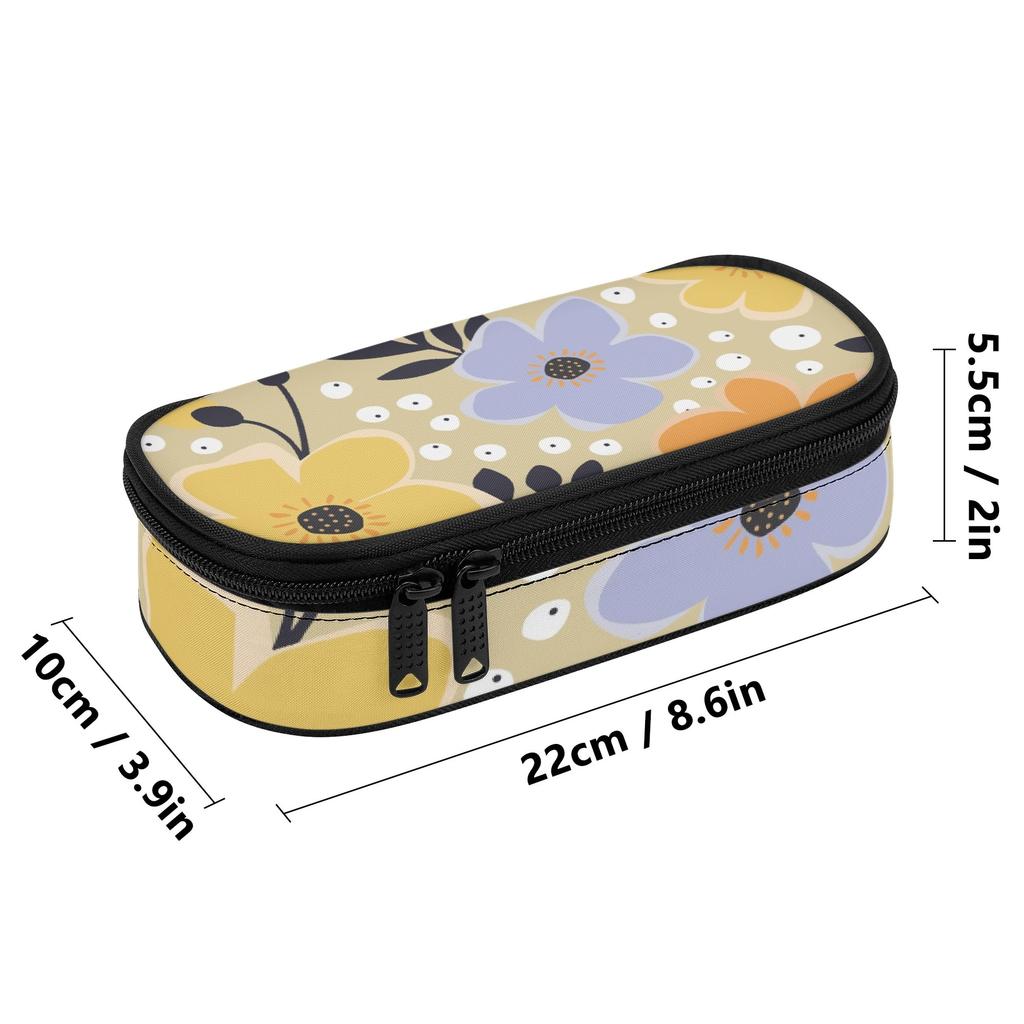 Pen Case 300D Polyester Portable Zip Around Closure with Removable Pen Slot Divider Mesh Pocket and Main Storage for Classroom Use