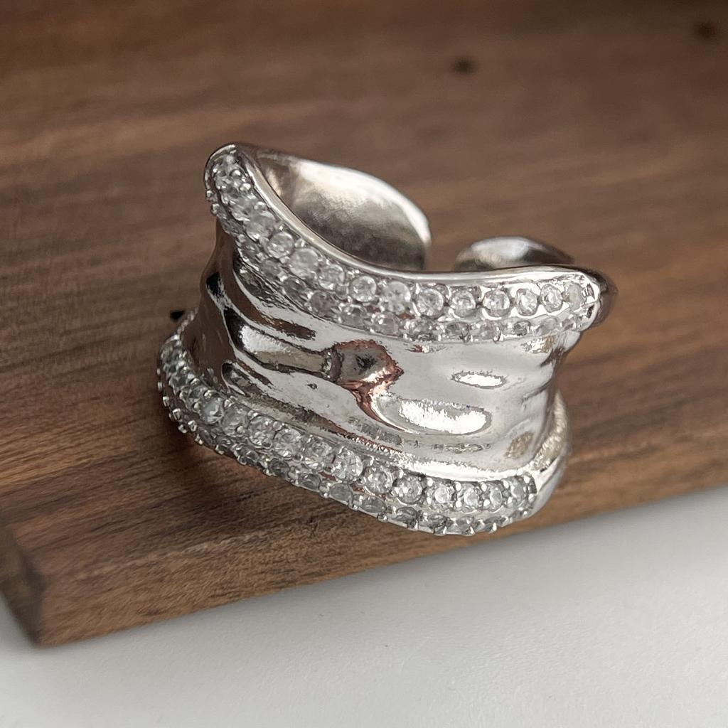Xiaomi 925 Sterling Silver Rings for Women Couple Minimalist Handmade Simple Wide Zircon Ring Fine Jewelry Gift Prevent Allergy
