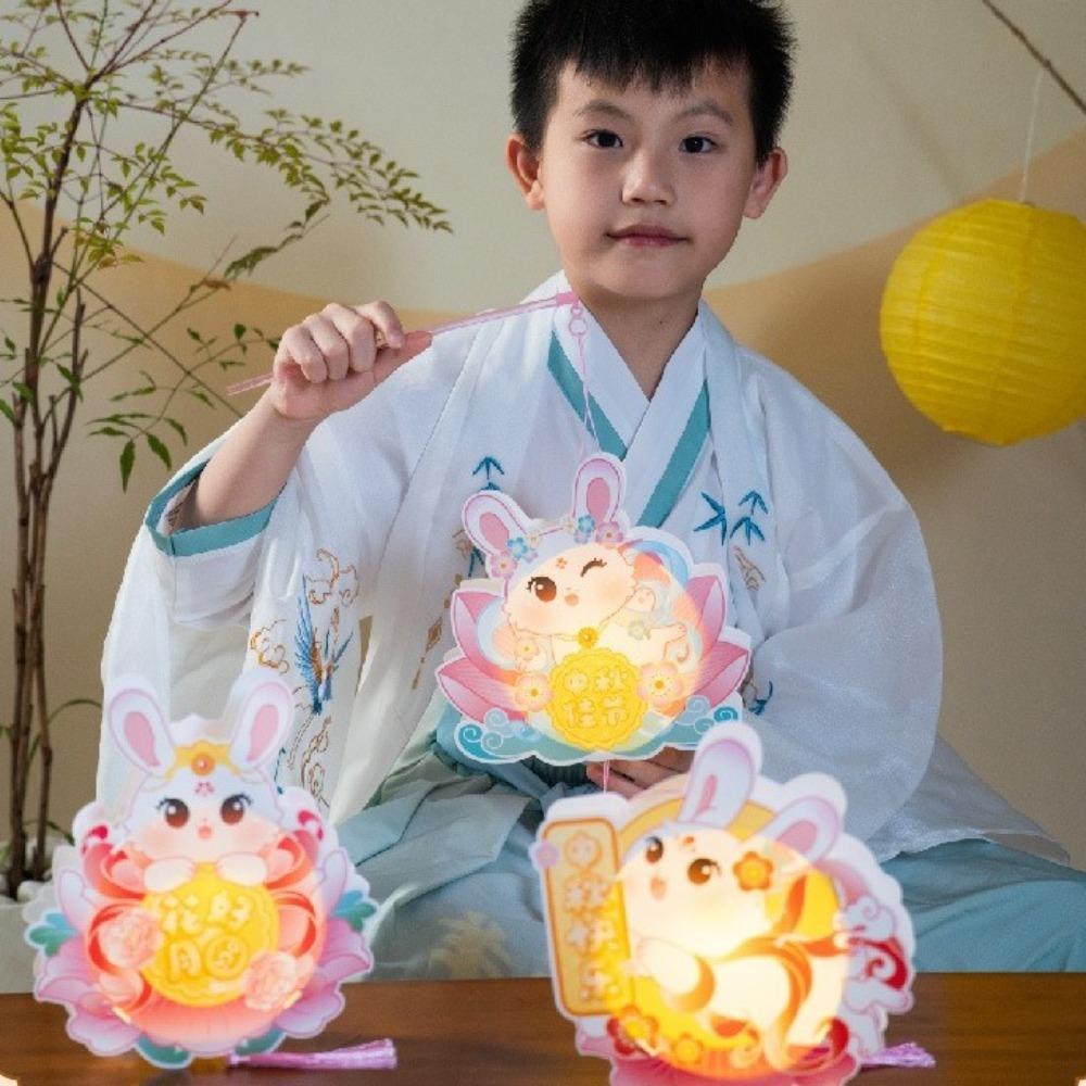 Traditional Style Rabbit Lantern Cartoon Handheld Luminous Lantern  Children Gift