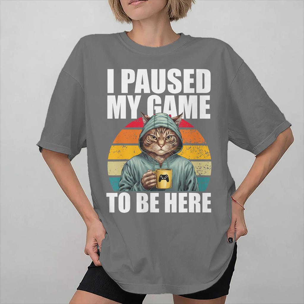 I Paused My Game To Be Here Print T Shirts For Unisex Wounisex Pure Cotton Tee Shirt Clothing