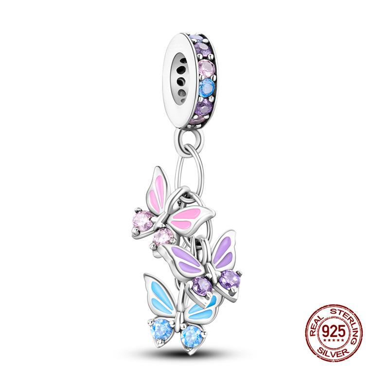 Charm Copper Fit 3Mm Original Bracelet Necklace Womens Bouquet & Butterfly Charm Bead Diy Fine Jewelry Gift New