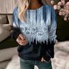 Flower Pattern Print Women's T-Shirt Long Sleeve Autumn O Neck Lady Clothes Tops Oversized Harajuku Streetwear Female Tees