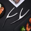 Ergonomic Stainless Steel Shrimp Deveiner Fishbone Design Kitchen Gadget for Easy Shell Removal Seafood Preparation Tool