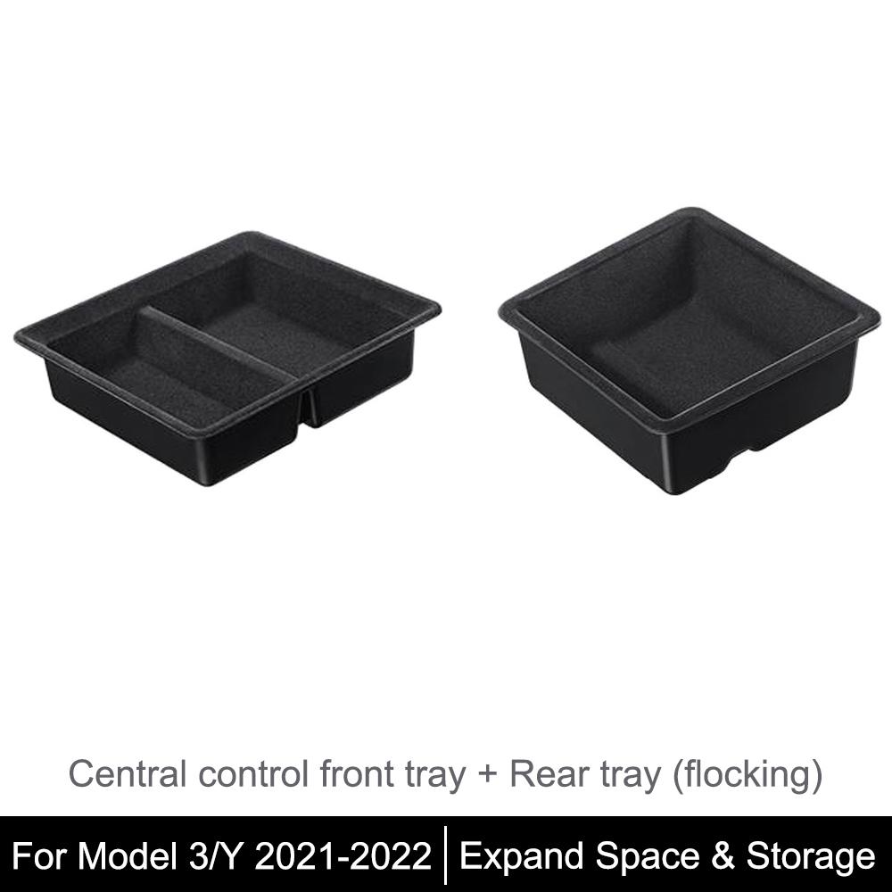 for Tesla Model 3 Y - Central Armrest Storage Box Organizer Center Console Case Hidden Cubby Drawer Storage Box