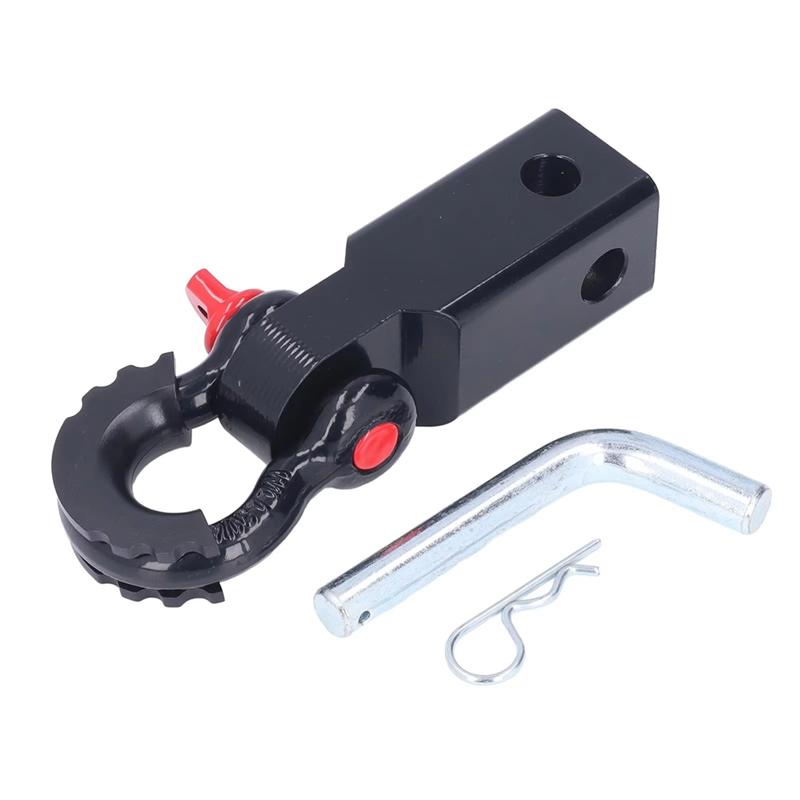 

Receiver Shackle Hitch Hook 2In Universal High Strength Steel Tow For Cars Trucks Jeep Black Black