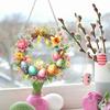 Acrylic Special Shape Easter Egg Wreath 5D DIY Diamond Painting Dots Pendant Diamond Painting Ornaments for Garden Window Decor