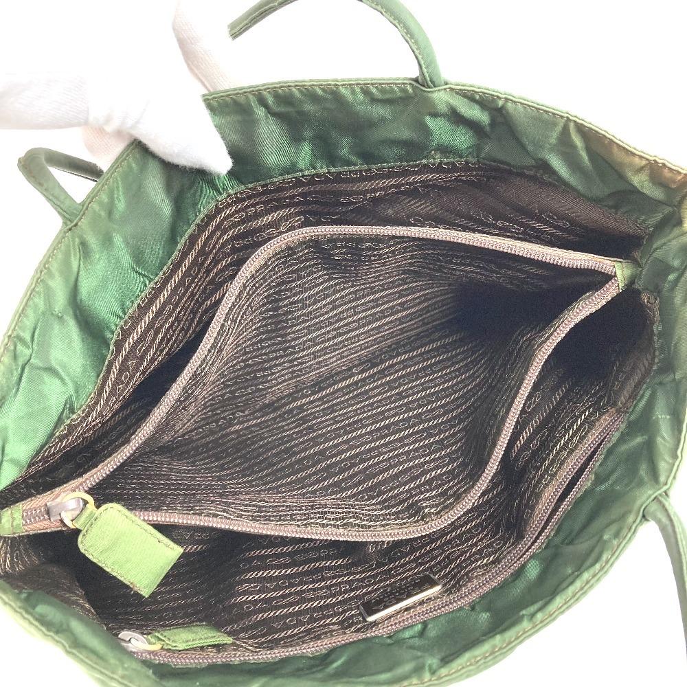 Prada צלחת לוגו משולשת תיק תיק טוט תיק כתף ניילון חאקי