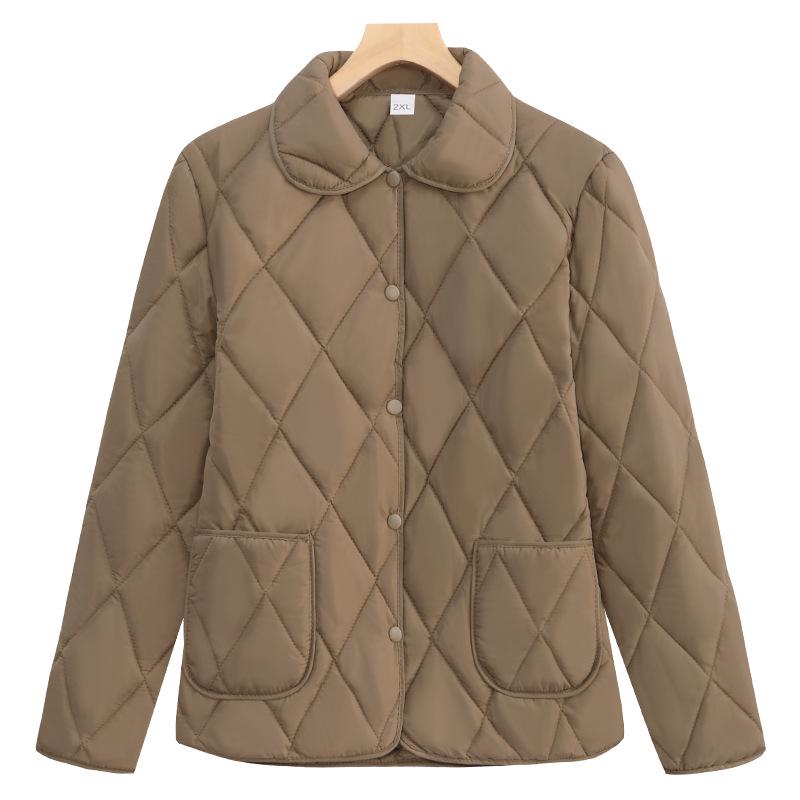 Chun Ya Fang Women's Lightweight Cotton Jacket - Stylish, Loose, Quilted Design, Solid Color, Short Outerwear.