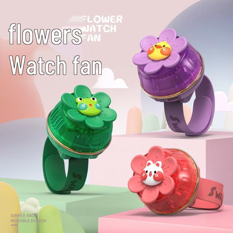 GIVELONG Kids USB Rechargeable Watch Fan with Ice Compress