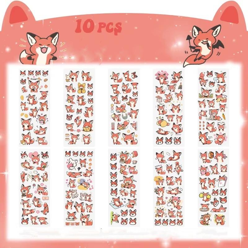 

10 листов милых детских наклеек из мультфильмов, серия «Планета домашних животных», креативный водонепроницаемый материал для справочника домашних животных, украшения своими руками, товары для творчества