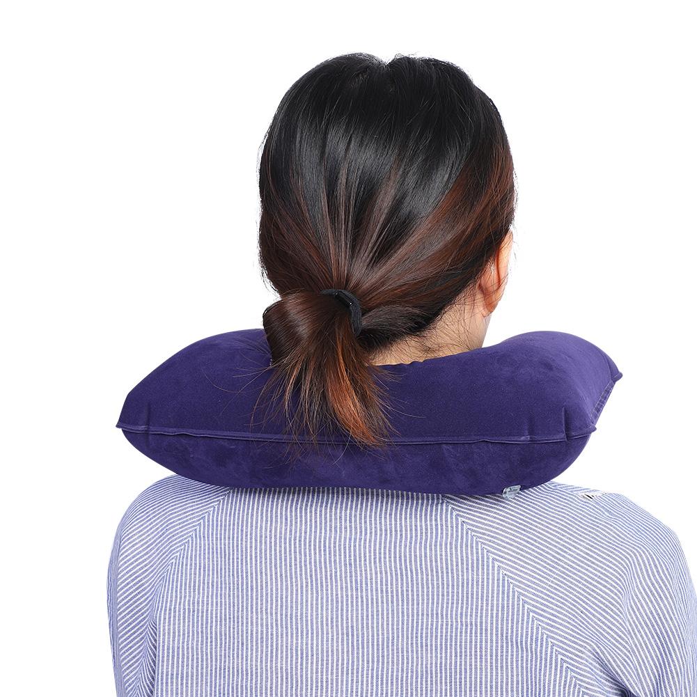 Inflatable Pillow, Travel Neck Support Rest Pillow Portable Lightweight U Shape Pillow with Eye Mask for Airplane Car Rest