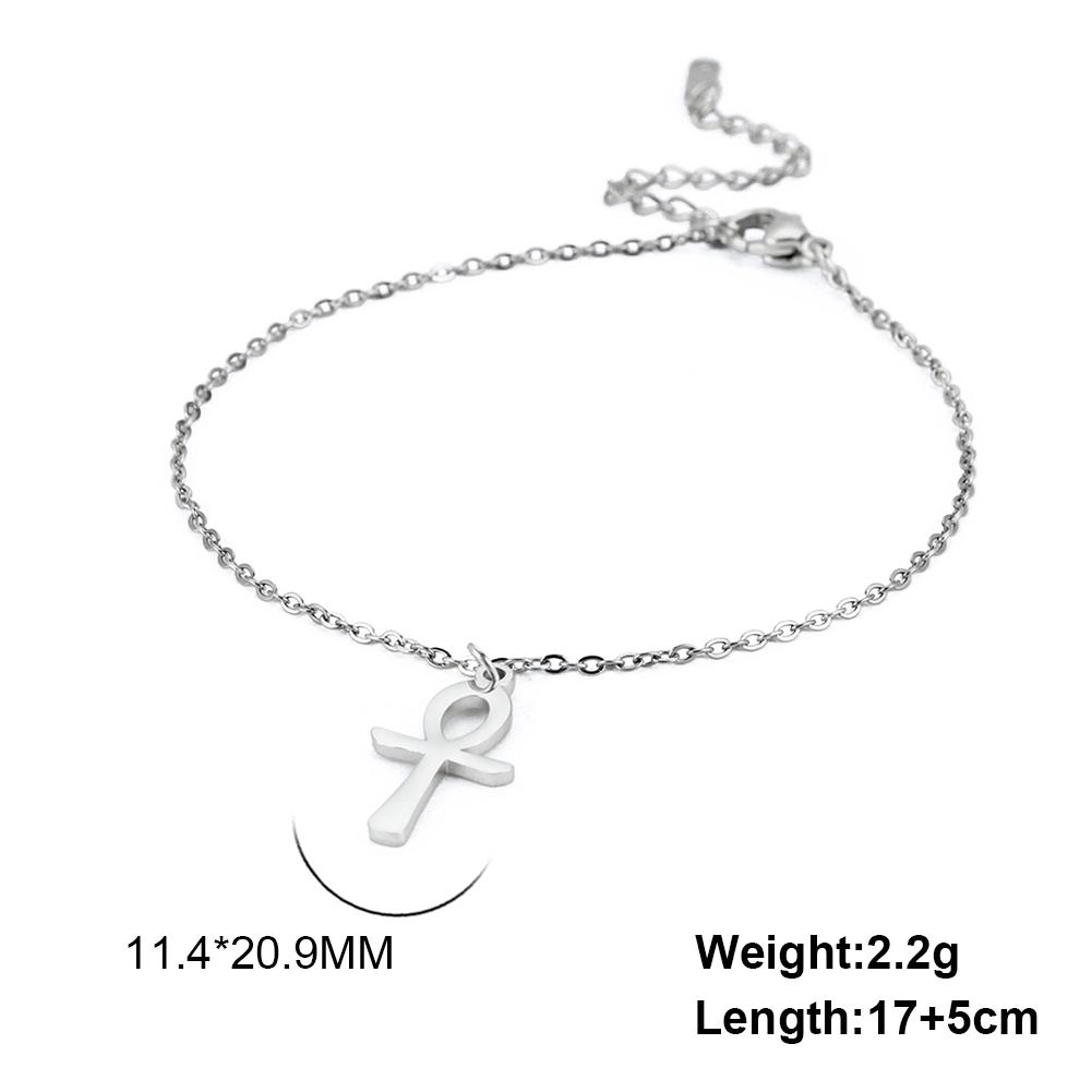 Egyptian Cross Ankh Bracelet for Women Gold Color Stainless Steel Religious Ankh Life Bracelet Jewelry Gift Wholesale 2026 Trend