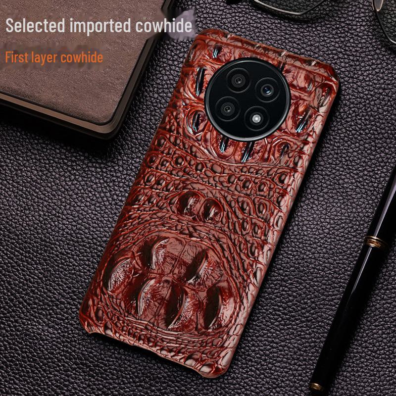 Honor X20/X20SE Cowhide Crocodile Skull Case: Genuine Leather Half-cover for X10Max