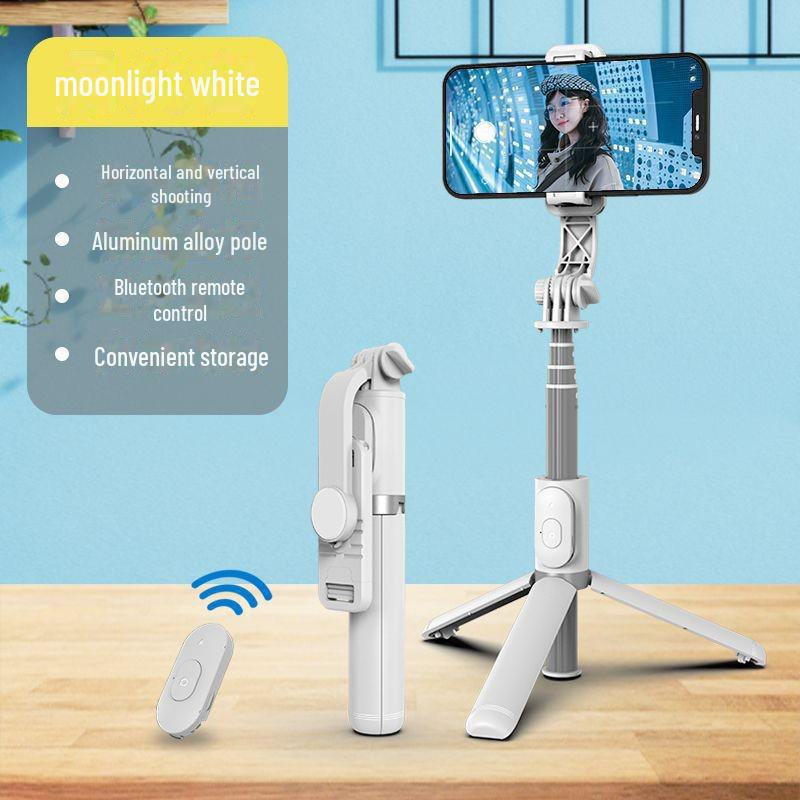 Q02S Bluetooth Selfie Stick with LED Light & Tripod for Live Broadcasts