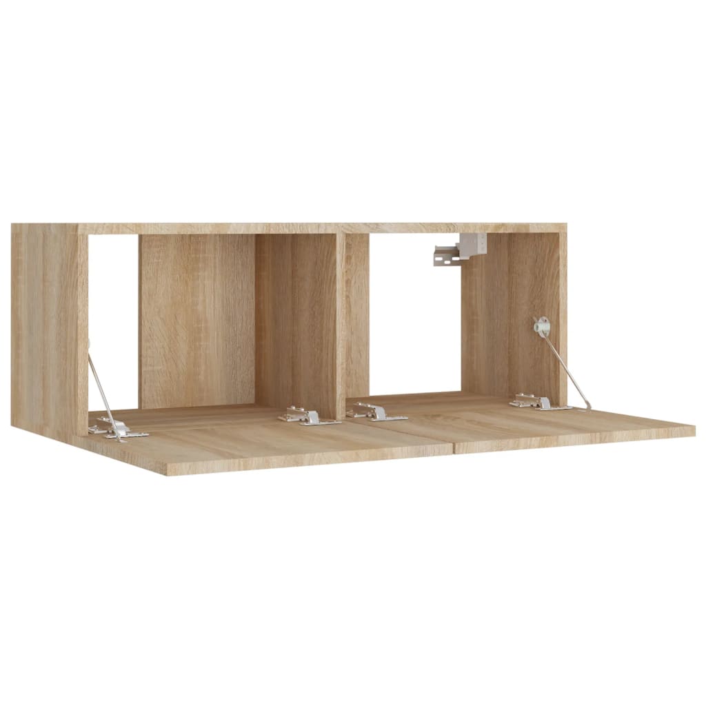 4 Piece TV Cabinet Set In Sonoma Oak Effect Particleboard