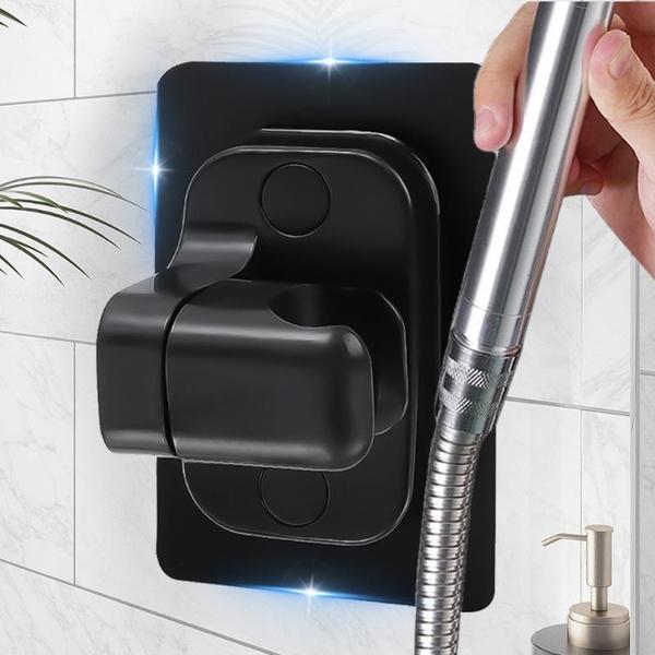 Support Adhésif Douche Support Douchette Main Réglable - Fixation Sans Perçage Angle 45° ABS Argent Support Réglable 45 Degrés