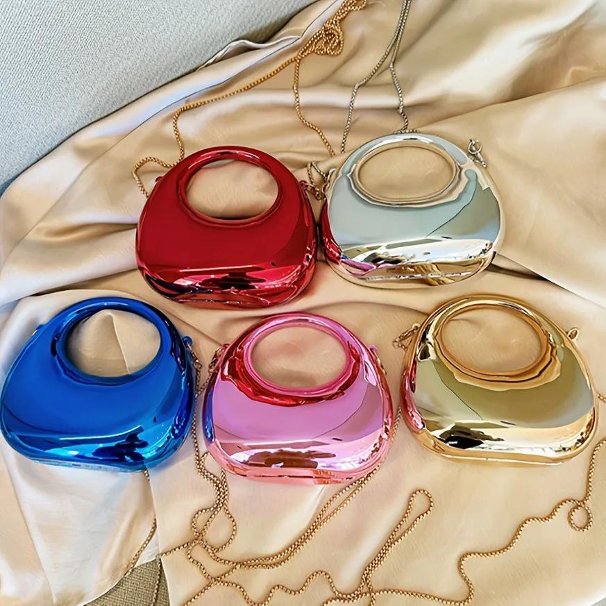 New Gorgeous Designer Women's ShouldeBag, Mini Banquet Chain Bag With Funny Ftyling, Party Wedding AcrylicGlossy Handbag