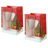 2Pcs Christmas Reindeer Paper Gift Bags Handheld Candy Storage Pouch Party Favor Container Festival Christmas Gift Bags