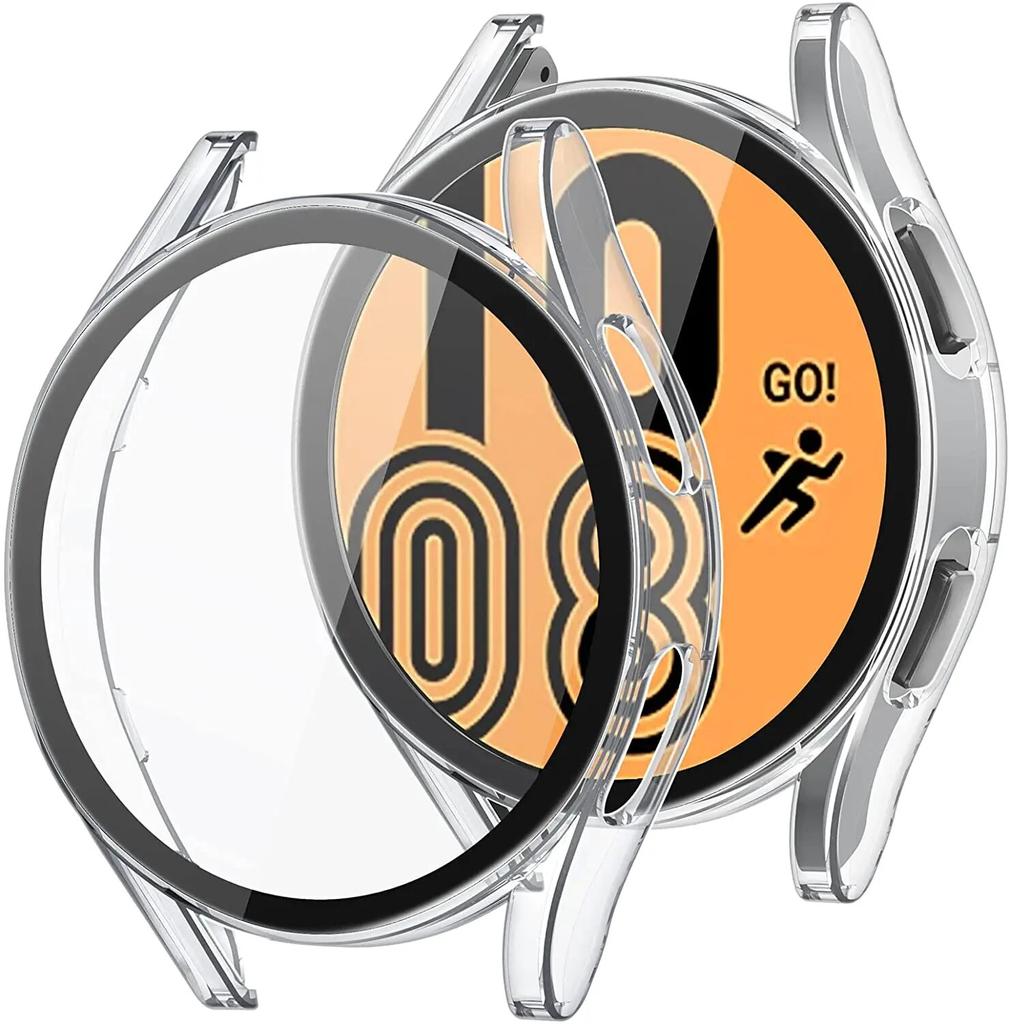 Glass+Case for Samsung Galaxy Watch 5 4 40mm 44mm Accessorie PC All-around Anti-fall Bumper Cover Watch5 Watch4 Screen Protector