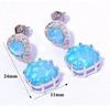 European American Fashion Square Opal Stud Earrings