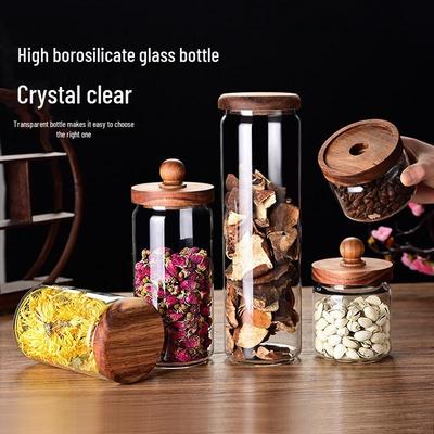 Sealed Glass Jar with Wooden Lid - Universal Kitchen Storage for Coffee, Tea, Flour, and More