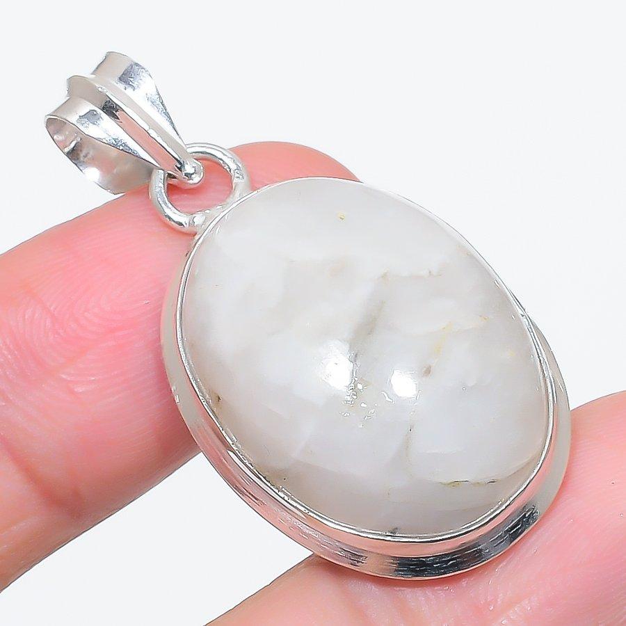 Natural Moonstone Gemstone 925 Sterling Silver Jewelry Pendant 1.69" p5l26