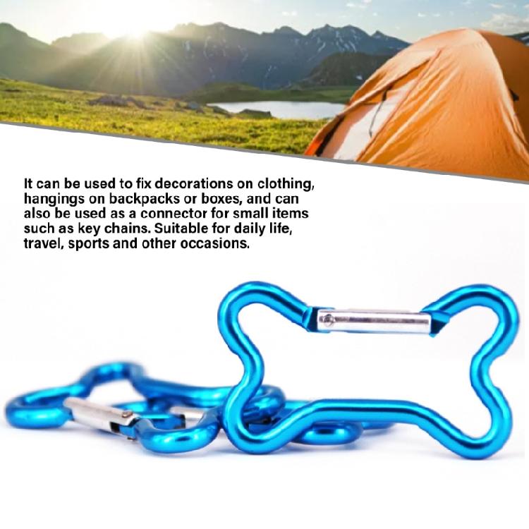 5Pcs Bone Shape Carabiner Clip Aluminum Alloy Hanging Carabiner Hook Spring Snap Hook Clip Outdoor Hiking Accessories