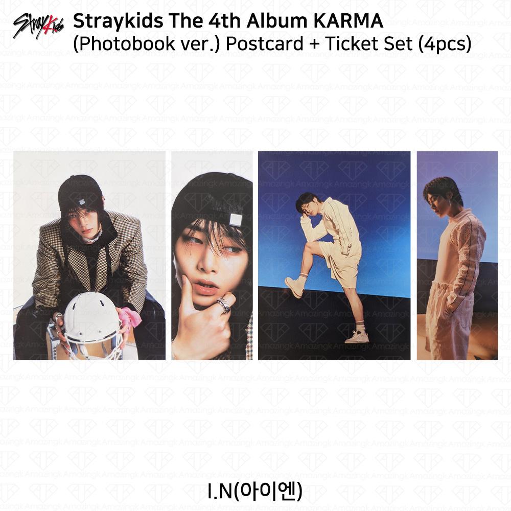 

Stray Kids 4-й альбом Karma версія фотокниги Офіційна фотокартка I.N Postcard Ticket