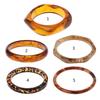 Fashion Polygon Resin Bracelet Classy Brown Leopard Mottled Bangle Jewelry All-Matching Accessories Gift for Valentines Day
