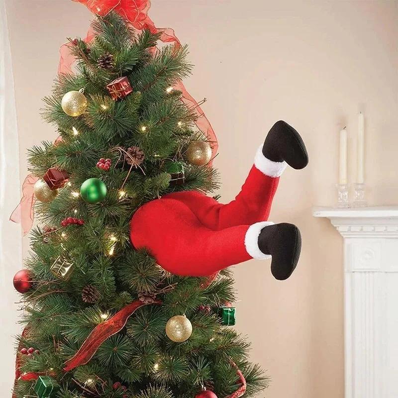 Christmas Tree Decoration Santa Claus Elf Leg Plush Christmas Decor New Year Decoration Funny Xmas Pendant Ornament Party Supply