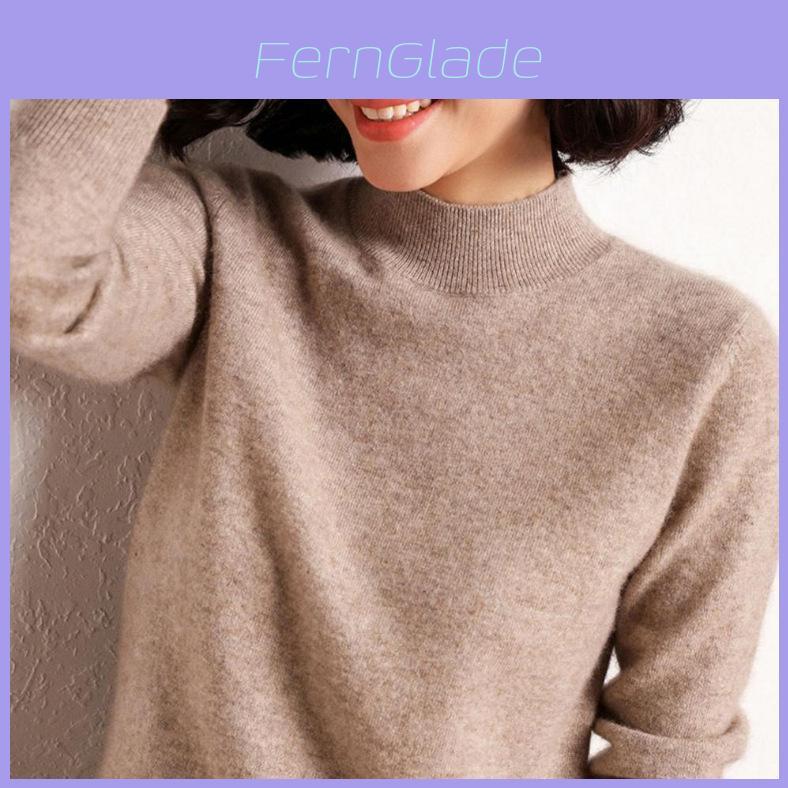 Womens Autumn Winter Knit Sweater With High Neck And Ribbed Design For Casual Wear