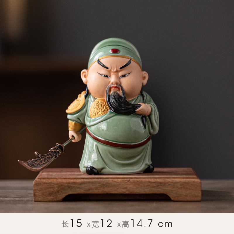 Feng Shui Guan Er Ye Living Room Entrance Hall Home Desktop Decoration, Attracting Wealth Guan Gong Wu Wealth God Office and Sto