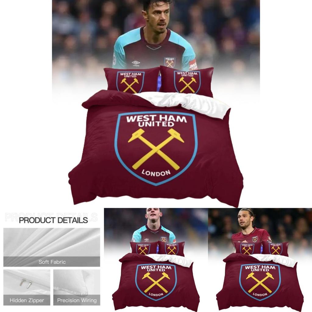 West Ham United Digital Print Bedding Set With Reactive Dyeing For Modern Bedroom Decor