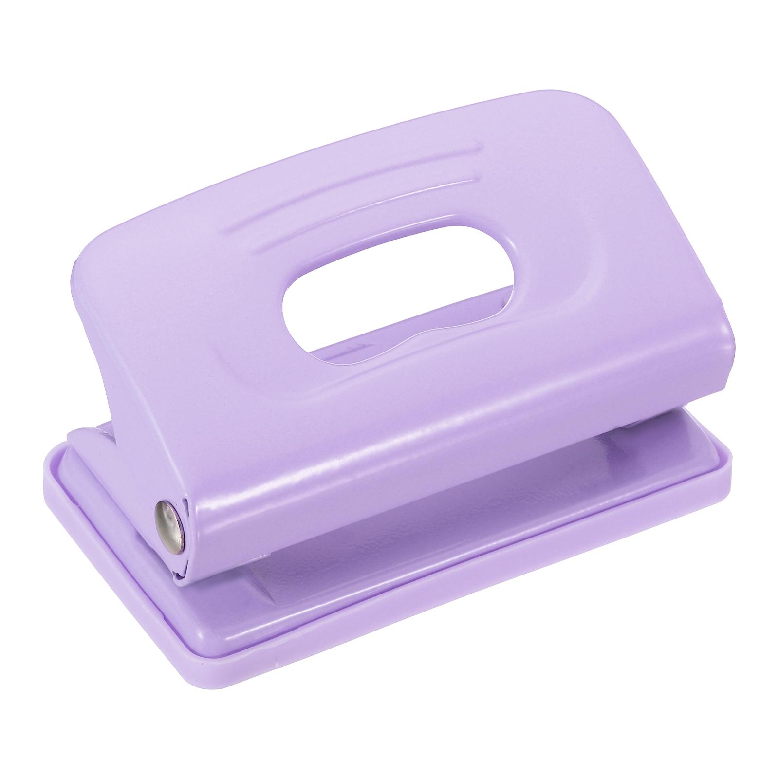 6mm 2-Hole Puncher Paper Punch Tool Portable Hole Puncher Effortless Punching for Binding Card-stock File 8 Sheet Punch Capacity фиолетовый