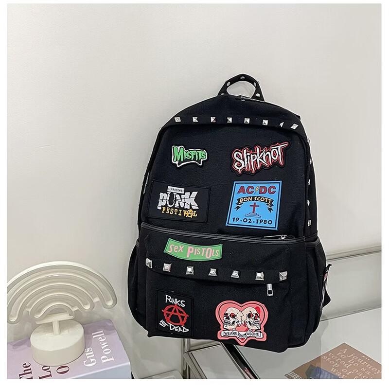 

Rock Embroidery Rivet Backpack