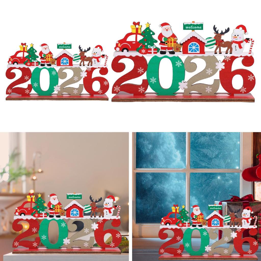 2026 Christmas Wooden Ornament Modern Attractive Accessories Tabletop Ornament Desktop Decoration for Shops Bookshelf Desktop