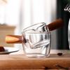 50/75/100ML Wooden Handle Glass Espresso Measuring Cup Double/Single Mouth Milk Latte Jug Coffee Supplies Kitchen Mug Drinkware