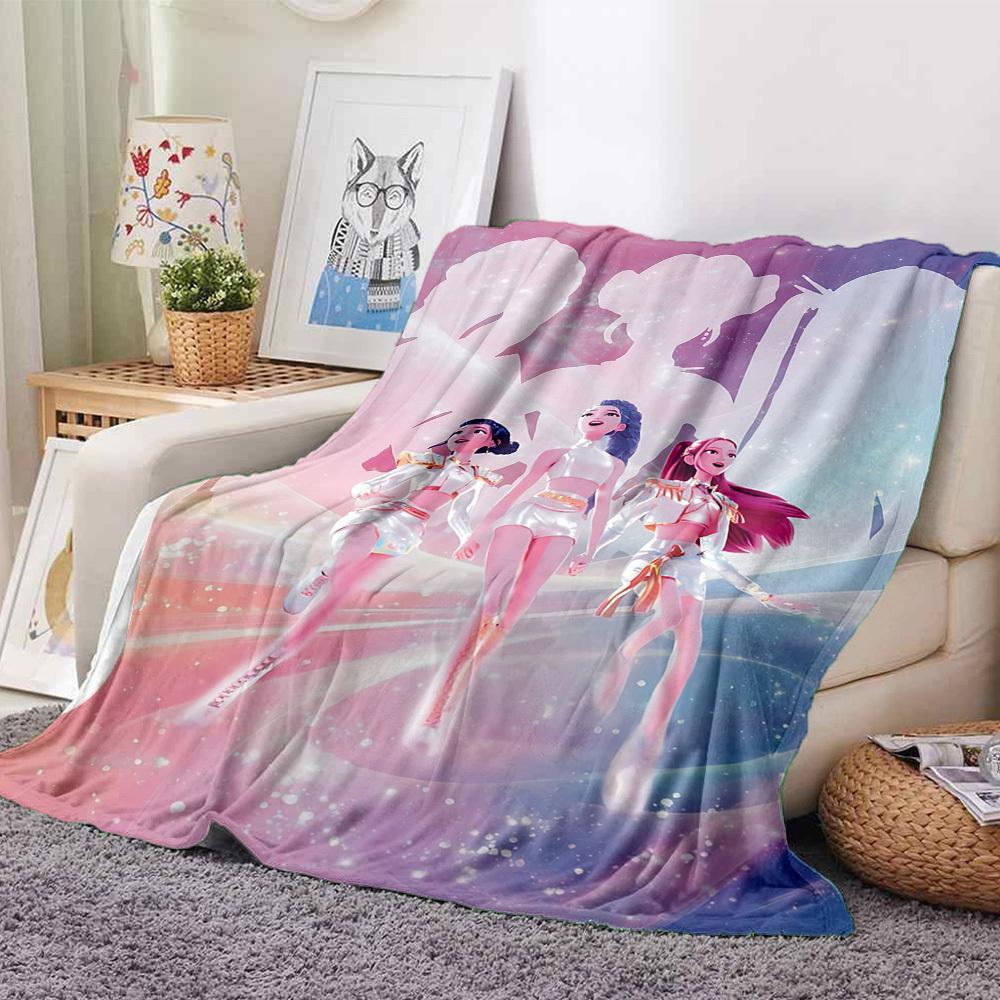 1pc HUNTRX, K POP Soft Comfortable Blanket Digital Print, All Season Multipurpose Knit Fabric Bedding, Office, Sofa Home Decor Blanket