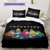 Among Us Pattern Bedding,Quilt Set Quilt Cover Pillowcase Home Birthday Gift (1 * Duvet Cover + 2 * Pillowcase, Without Core)