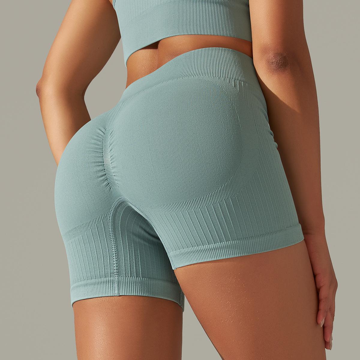 Бесшовные шорты для йоги, женские байкерские шорты для фитнеса и бега, со складками и высокой талией, шорты для тренировок в тренажерном зале