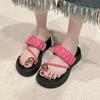 Fashion Hot Selling Fashionable Metal Buckle Thick Bottom Platform Sandals Women's Summer Hot Sale of The Season New Vintage  Flatform